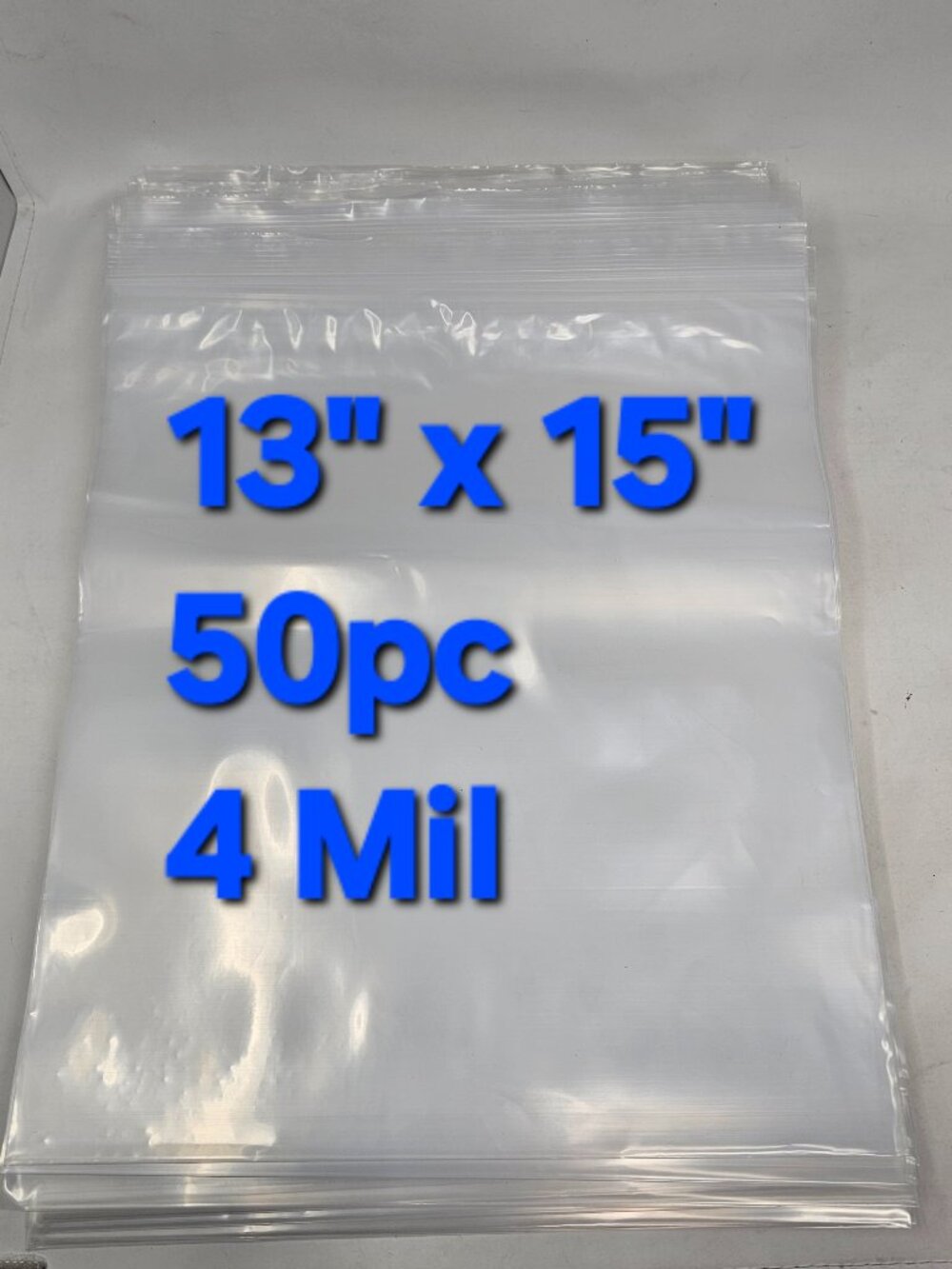 50pc of 13 X 15 Ziplock Bags 4 Mil Clear Reclosable Heavy Duty Industrial